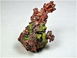 MINERALS : BRIGHT NATIVE COPPER WITH SOME LIGHT GREEN EPIDOTE FROM MICHIGAN 3