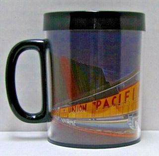 Union Pacific Railroad Train Uprr Thermo - Serv Plastic Coffee Mug Cup