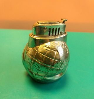 Old Vtg Collectible PKS World Globe Waves Table Lighter Made In Occupied Japan 3