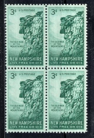 Hampshire Live Or Die Vintage Us Postage Stamp Block (97)