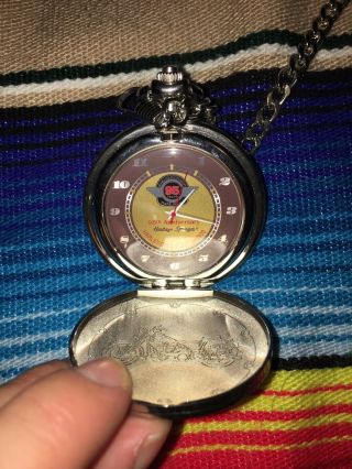 Franklin Harley Davidson Pocket Watch & Stand 95 Years Heritage Springer 5