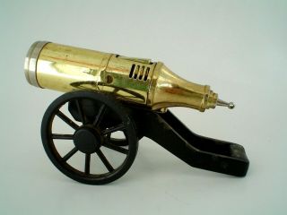 Vintage Cannon Table Flip Top Lighter By Modern Metal And Brass