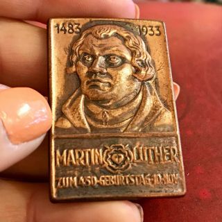 Rare Early 30’s Commemorative Martin Luther 450th Birthday Pin 11/10/33