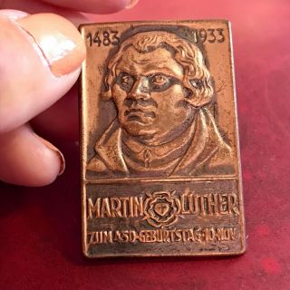 Rare Early 30’s Commemorative Martin Luther 450th Birthday Pin 11/10/33 2