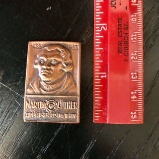 Rare Early 30’s Commemorative Martin Luther 450th Birthday Pin 11/10/33 7