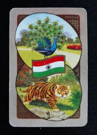Playing Cards Swap 1 X Coles Card.  Flag Series - India.  Tiger & Peacock