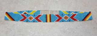 22 1/2 " Hand Crafted Beaded Geometric Design Native American Indian Headband