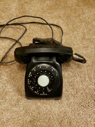 Vintage Automatic Electric Monophone Black Rotary Dial Desk Telephone Heavy