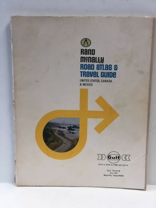 1969 Rand Mcnally Road Atlas & Travel Guide Usa Canada Mexico 96 Pg Vintage Map