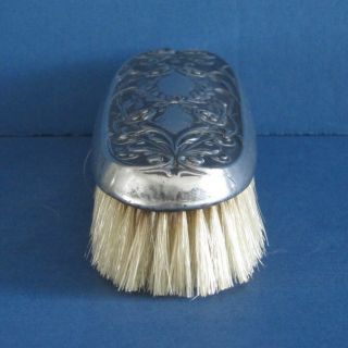 Antique HOPE SILVER CO Silver Plate Clothes Brush 3