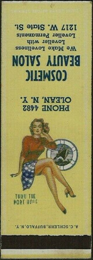 Vintage Girlie Pin - Up Matchbook Cover From Olean,  Ny York