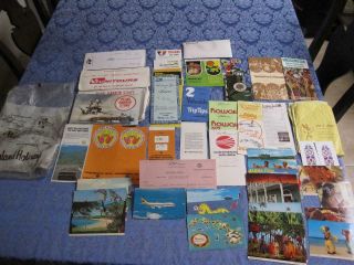 58 Continental Airlines Paper Tickets Board Pass Aloha Air Hawaiian Post Cards,