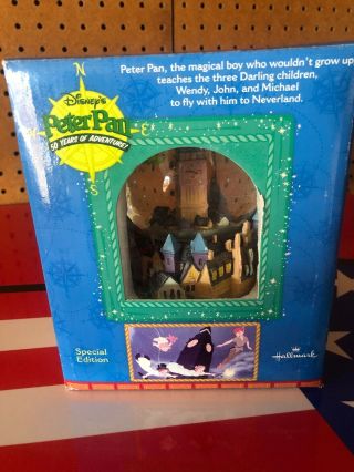 Peter Pan Disneyland Musical Water Snow Globe Hallmark Tinker Bell Disney