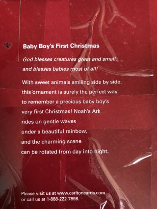 Carlton Cards Baby Boy ' s First Christmas 2004 Heirloom Ornament Noah ' s Ark 4