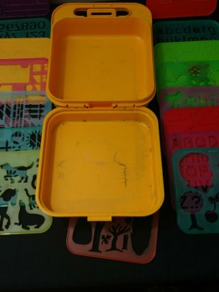 Vintage Tupperware TupperToys Stencil Art Set with 21 Stencils And Storage Box 8