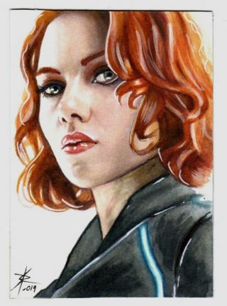 1/1 Avengers Black Widow Scarlett Johansson Marvel Sketch Card