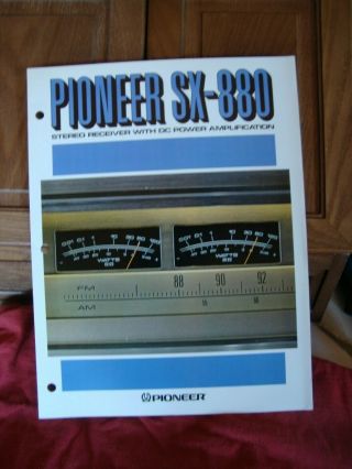 1978 Pioneer Sx - 880 Receiver Spec Sheet Booklet