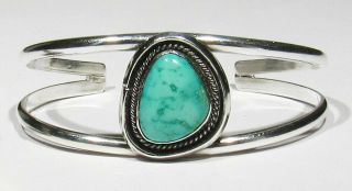Vintage Signed Yazzie Navajo 925 Silver Natural Gem Royston Turquoise Bracelet