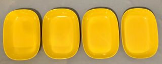 4 Texas Ware Yellow Melamine Rectangle Serving Bowl Snack Dish 8 1/2 X 6 1/4
