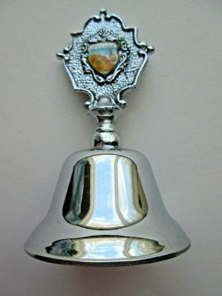 Vintage 1978 Silver Tone Metal Bell Masada Israel 3.  5 " Tall