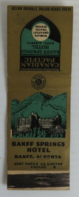 Vintage Banff Springs Hotel Cp Matchbook Cover (inv24191)