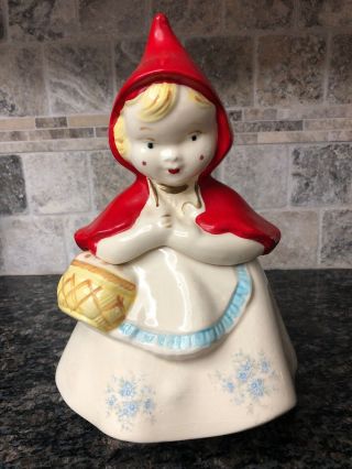 Vintage Little Red Riding Hood Cookie Jar Mccoy Pottery