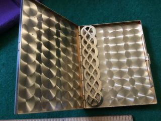 VINTAGE MOTHER OF PEARL AND ABALONE CIGARETTE CASE WITH POUCH 4
