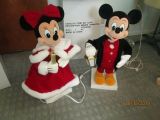 Motionette Minnie Mouse And Mickey Mouse Mechanical 21 " Figures