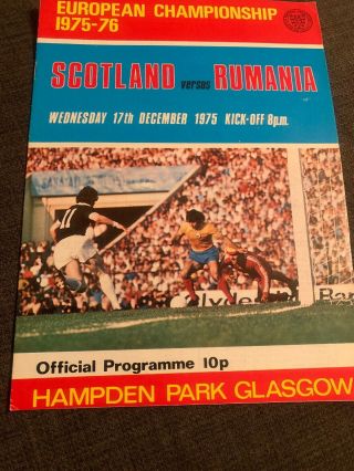 Scotland V Romania 1975 Soccer/football Programme