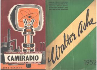 Vintage Antique Radio Catalogs Books 1952 Walter Ashe & Cameradio Includes Ham