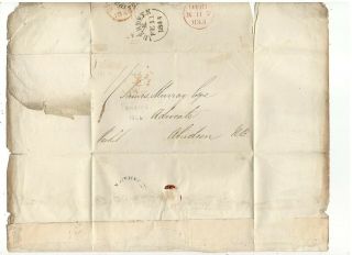 1846 Stampless Folded Letter,  Kingston,  Jamaica,