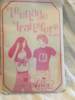 Vintage Artex Iron On Transfers For Teens 0271 7 Sheets Paint