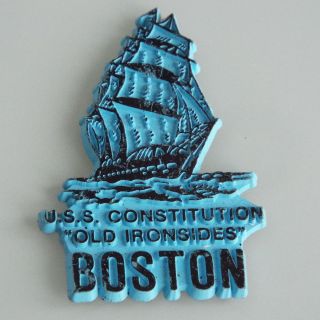 U.  S.  S Constitution " Old Ironsides " Rubber Refrigerator Magnet Boston Ma Souvenir