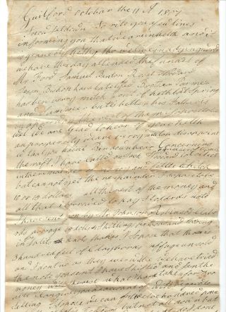1807 Dated Letter From Guilford Connecticut,  Talmon To Talman,  Deaths,  Wood