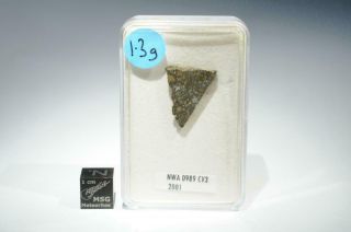 Nwa 0989 Meteorite 1.  3g Part Slice Classified As A Carbonaceous Chondrite Cv3