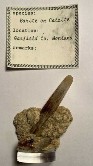 Very good specimen of Barite on Calcite from Garfield County Montana 5