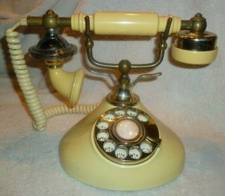 Vintage Gold Yellow French Styled Rotary Telephone Decor Only Table Top (15)