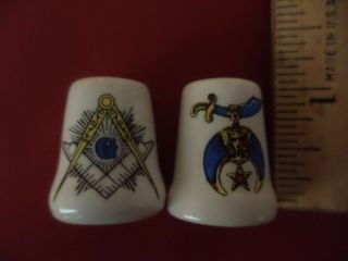 2 Vintage Masonic/scottish Rite/shriner Thimbles With Presentation Case