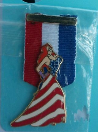 Disney Patriotic Jessica Rabbit Medal Ribbon American Flag Pin Le 250 Htf Dlr