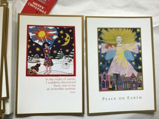 Kiki Suarez Box Of Christmas Cards Angel Peace On Earth 12 Card