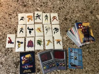 1996 Fleer Skybox Marvel Vision Complete 100 Card Base Set W/ Decoder & Tattoos