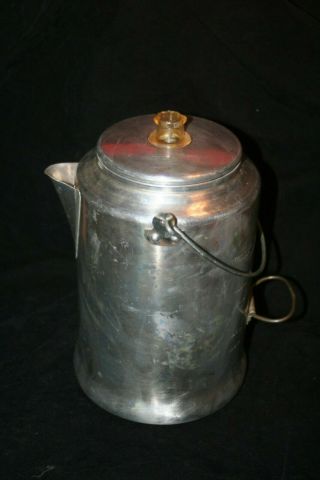 Vintage Camping Comet Aluminum 20 Cup Percolator Coffee Pot - 10 1/2 " High