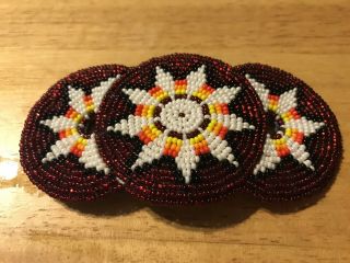 Indian Jewelry Hand Beaded Hair Clip Stick Barrette Bun Native American Leather