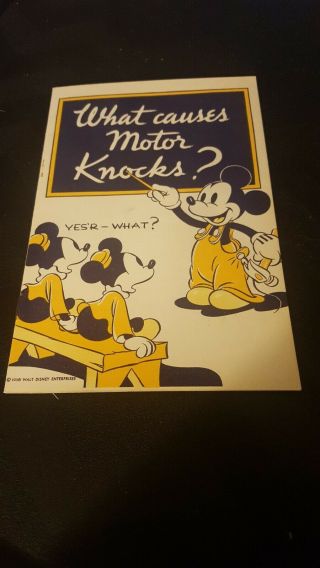 1938 Sunoco Oil Disney Mickey Mouse Station Giveaway Booklet Book - 10 Pages Nm