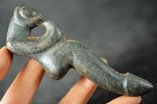 Hongshan Culture Magnet Jade Stone Carved Sun God Head/male Penis Pendant J1