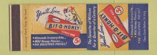 Matchbook Cover - Bit O Honey Candy Bar Girl