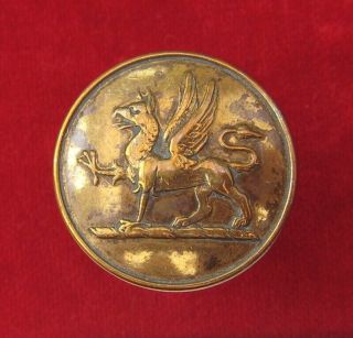 Unknown Large Gilt Livery Button – Standing Griffin (passant)