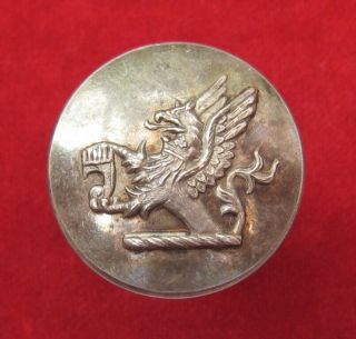 Unknown Silvered Livery Button – Griffin Holding An Unknown Object