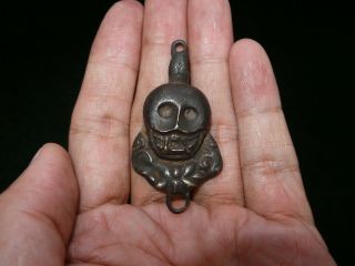 Old Nepal Tibet Bronze Ciptipati Skull Thogchag Talisman Pendant