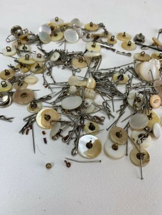 Antique Sewing Pearl Buttons And Pins Clothing